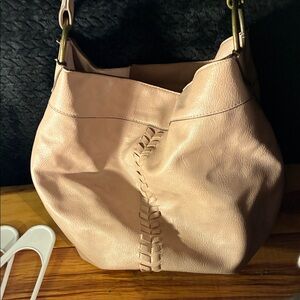 Elegant Pink Leather Hobo Bag